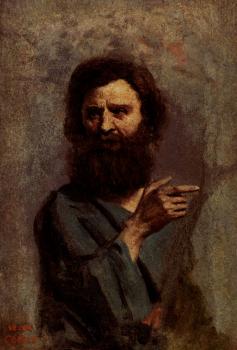 讓 巴蒂斯特 卡米耶 柯羅 Head Of Bearded Man (A Study For The Baptism Of Christ)